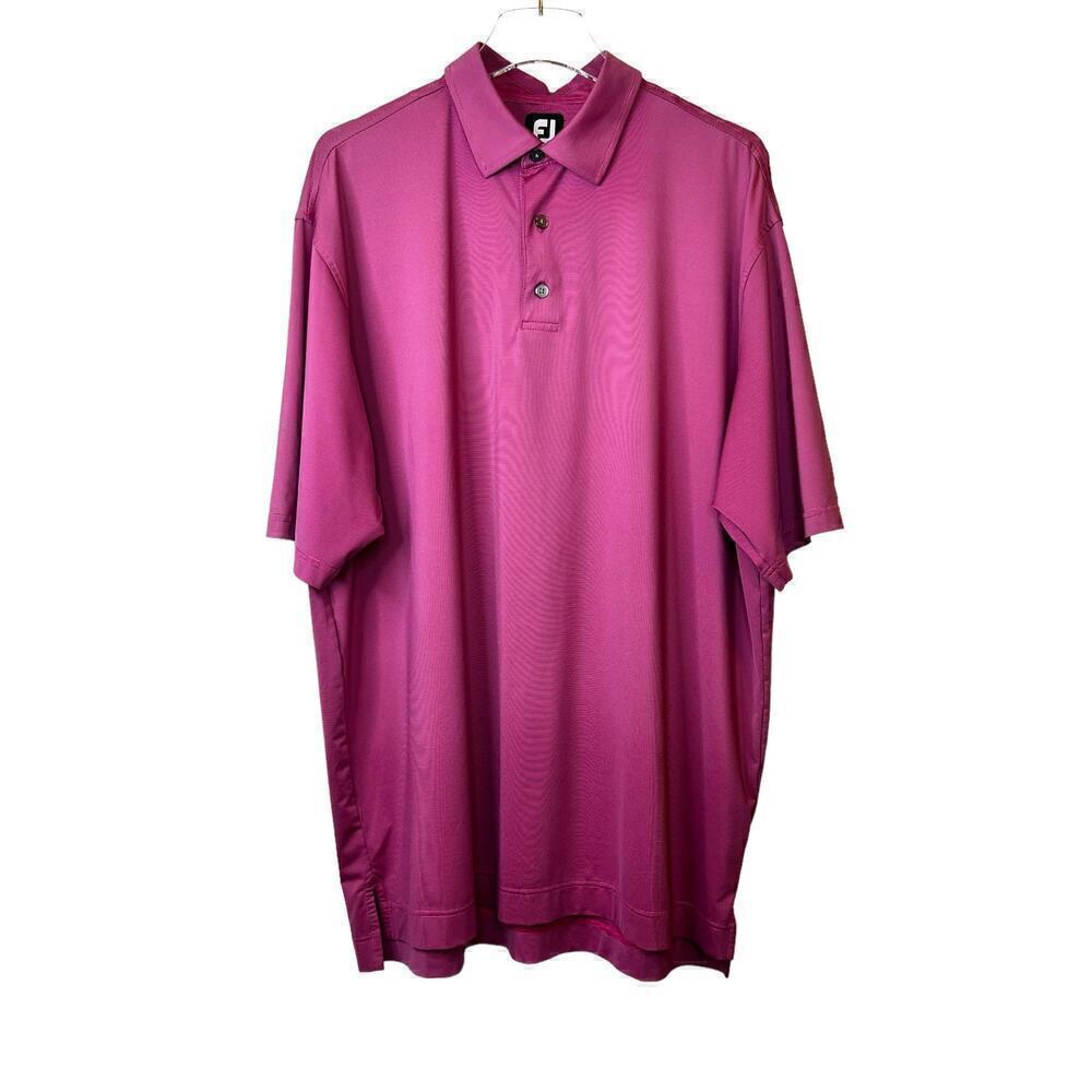 FOOTJOY Golf Men's Polo Micro Feeder Striped Polo in Light Purple Men's Size XL